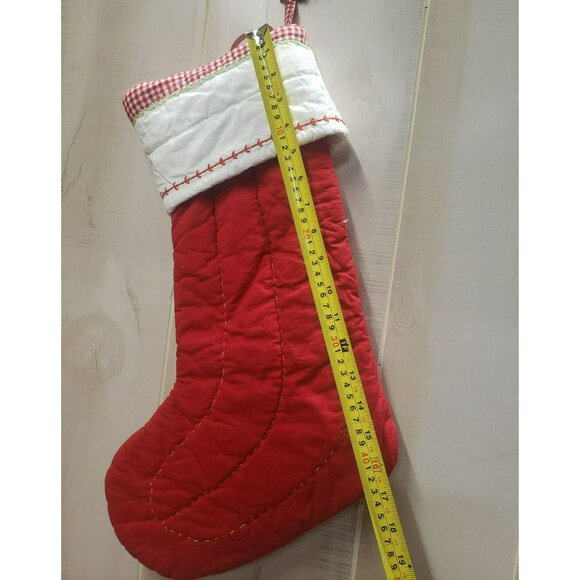 Pottery Barn Kids Quilted Christmas Stocking Labrador w Antlers, Bad Monogram - Picture 5 of 7